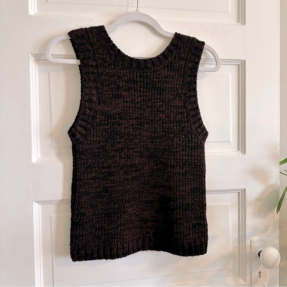 ATELIER DELPHINE Boucle Sweater Tank in Espresso, Sz M - Picture 14 of 14